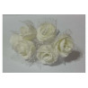 Rosa in spugna con inserti pois cm 2 pz 12 colore bianco