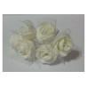Rosa in spugna con inserti pois cm 2 pz 12 colore bianco Rosa in spugna con inserti pois cm 2 pz 12 colore bianco