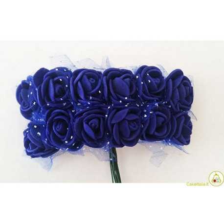 Rosa in spugna con inserti pois cm 2 pz 12 colore Viola Rosa in spugna con inserti pois cm 2 pz 12 colore Viola