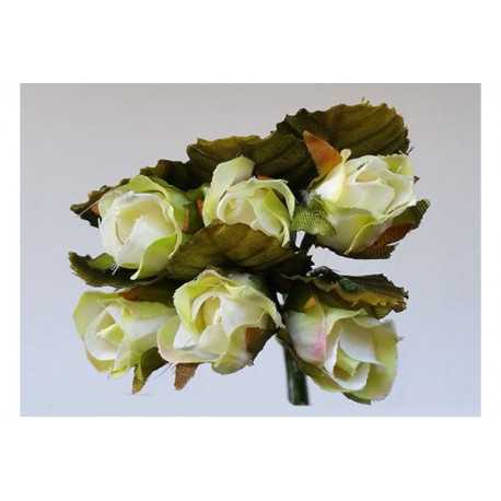 Boccioli di rosa con foglia Giallino 6 pz 10mm Boccioli di rosa con foglia Giallino 6 pz 10mm