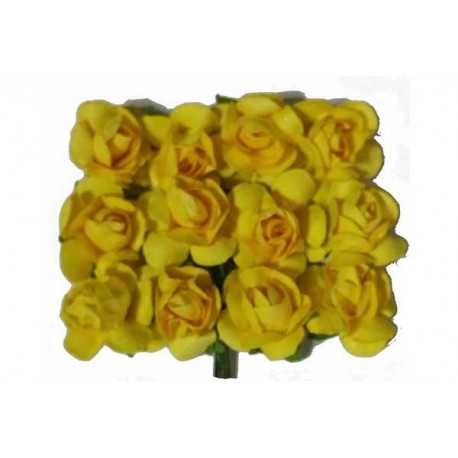 Fiore in carta cm 1 pz 12 colore giallo Fiore in carta cm 1 pz 12 colore giallo