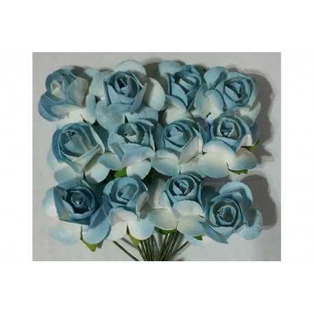 Fiore in carta cm 1 pz 12 colore azzurro
