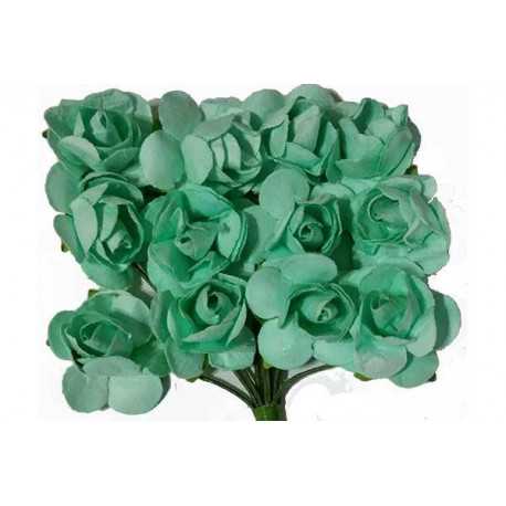 Fiore in carta cm 1 pz 12 colore verde tiffany