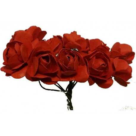 Rosa in carta cm 2 pz 10 colore rosso Rosa in carta cm 2 pz 10 colore rosso