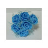 Rosa in spugna con velo a pois cm 3 pz 6 colore celeste Rosa in spugna con velo a pois cm 3 pz 6 colore celeste