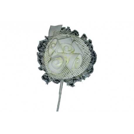 Bomboniera bouquet rose con 5 petali portaconfetti colore Avorio Bomboniera bouquet rose con 5 petali portaconfetti colore Avorio