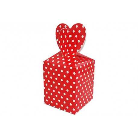 Scatola party per bambini con cuore rosso pois 6pz