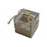 Scatola Cubo portaconfetti decorata in tela Beige 4 Scatola Cubo portaconfetti decorata in tela Beige 4