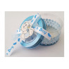 Scatolina portaconfetti celeste con bordo trasparente diametro 6cm Scatolina portaconfetti celeste con bordo trasparente diametro 6cm