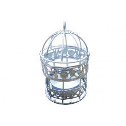Gabbietta Bomboniera Lanterna Tealight portacandela Bianca