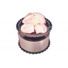 Scatola Tonda portaconfetti con decoro Rosa in plexiglas 6x4cm Scatola Tonda portaconfetti con decoro Rosa in plexiglas 6x4cm