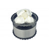 Scatola Tonda portaconfetti con decoro Bianco in plexiglas 6x4cm Scatola Tonda portaconfetti con decoro Bianco in plexiglas 6x4cm