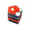 Scatola Cubo portaconfetti con decoro Rosso in plexiglas 5x5x5cm Scatola Cubo portaconfetti con decoro Rosso in plexiglas 5x5x5cm