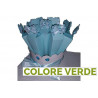 Confezione Kit 10 portaconfetti piramide con fiocco in raso e pizzo con base Verde