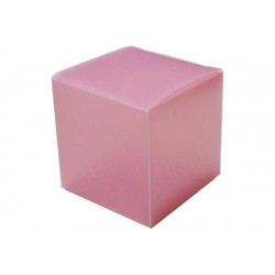 Scatola Cubo portaconfetti traslucido Rosa in PVC 5x5x5cm 4pz