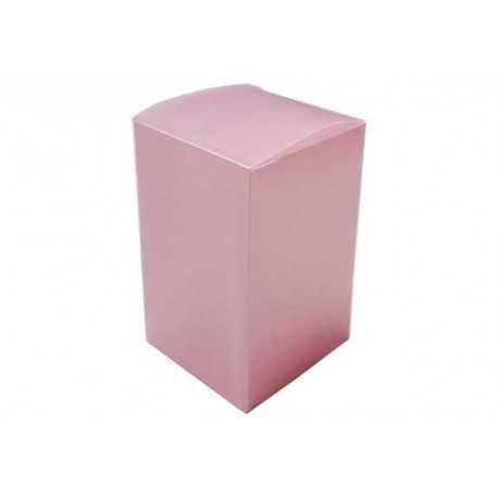 Scatola Quadrata portaconfetti traslucido Rosa in PVC 5x5x8cm 4pz