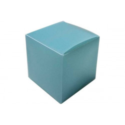 Scatola Cubo portaconfetti traslucido Celeste in PVC 5x5x5cm 4pz