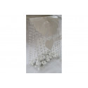 Sacchetto Regalo portaconfetti decorato Cuore Bianco in PVC 12x9x6cm 12pz