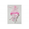 Cono portaconfetti rosa con placca decorativa 10cm Cono portaconfetti rosa con placca decorativa 10cm