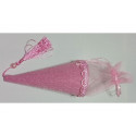 Cono Portaconfetti Rosa in stoffa