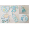 Set Placche adesive decorative piccole bimbo Celeste pz6 Set Placche adesive decorative piccole bimbo Celeste pz6