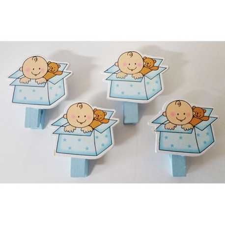 Set Mollettina decorativa Pacco Regalo bimbo Celeste pz4 Set Mollettina decorativa Pacco Regalo bimbo Celeste pz4