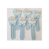 Set Clip Fermaglio Graffetta Carrozzina bimbo Celeste pz6 Set Clip Fermaglio Graffetta Carrozzina bimbo Celeste pz6