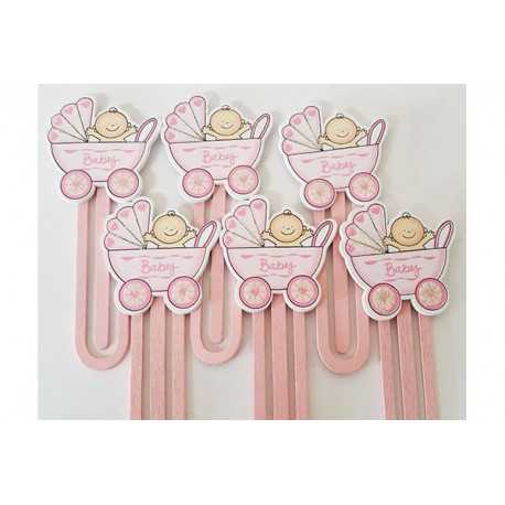 Set Clip Fermaglio Graffetta Carrozzina bimba Rosa pz6 Set Clip Fermaglio Graffetta Carrozzina bimba Rosa pz6