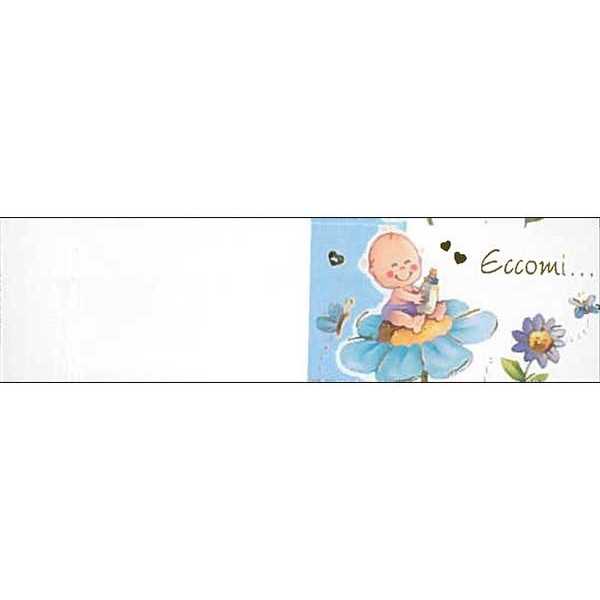 5 bigliettini per bomboniere stampabili Nascita Battesimo Tema Eccomi Celeste