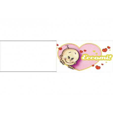 5 bigliettini per bomboniere stampabili Nascita Battesimo Tema Cuore Rosa 5 bigliettini per bomboniere stampabili Nascita Battesimo Tema Cuore Rosa