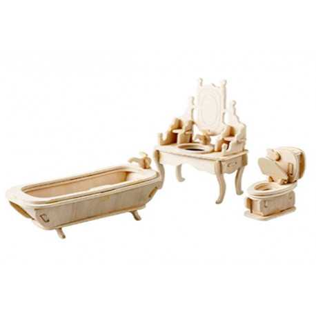 Puzzle 3D in legno tema Bagno