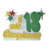 Festone Polistirolo Il Mio 18° Compleanno glitterato Oro con Stelle 33x25x5cm