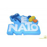 Festone Polistirolo È Nato in rilievo glitterato 30x23x5cm Festone Polistirolo È Nato in rilievo glitterato 30x23x5cm