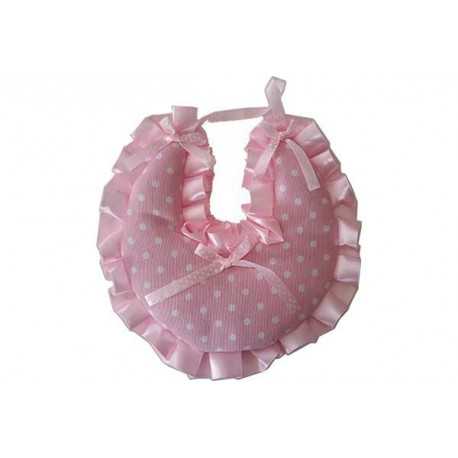 Coccarda Nascita Forma Bavaglino Colore Rosa Coccarda Nascita Forma Bavaglino Colore Rosa