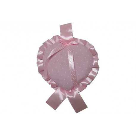 Coccarda Nascita Forma Cuore Colore Rosa Coccarda Nascita Forma Cuore Colore Rosa