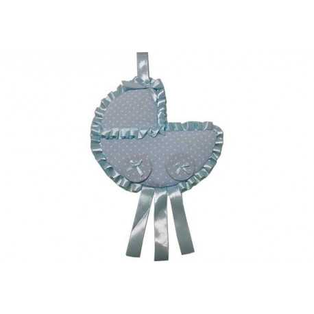 Coccarda Nascita Forma Carrozzina Grande Colore Celeste Coccarda Nascita Forma Carrozzina Grande Colore Celeste
