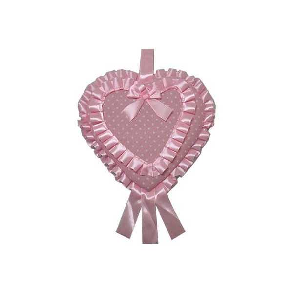 Coccarda Nascita Forma Cuore Grande Colore Rosa