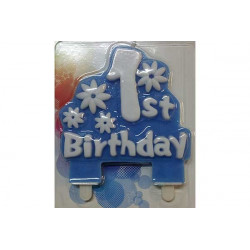 Placca candela primo compleanno Celeste cm 11x12