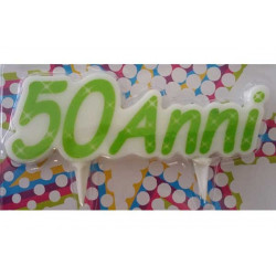 Candela sagomata compleanno 50 Anni cm 12x4