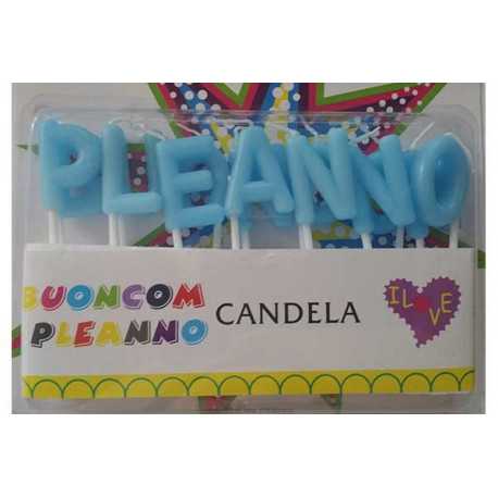 Candeline alfabetiche “Buon Compleanno” Celeste Candeline alfabetiche “Buon Compleanno” Celeste