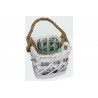 Vaso portafiori in legno con bicchiere quadrato 14x14x10cm Vaso portafiori in legno con bicchiere quadrato 14x14x10cm