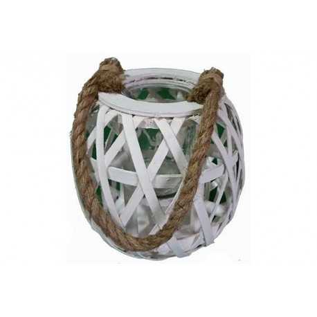 Vaso portafiori in legno con bicchiere rotondo 18x18cm Vaso portafiori in legno con bicchiere rotondo 18x18cm
