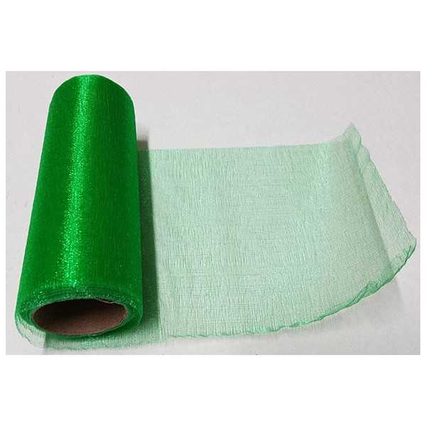 Rotolo organza effetto lucido Verde 14cmx8m