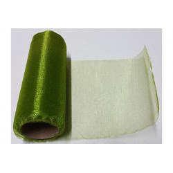 Rotolo organza effetto lucido Verde Bosco 14cmx8m