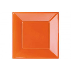 Piatto Quadro in Ps Arancio cm 18 pz 20