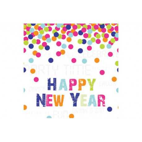 Tovaglioli 33x33 - 3 veli pz 20 tema Happy New Year Tovaglioli 33x33 - 3 veli pz 20 tema Happy New Year