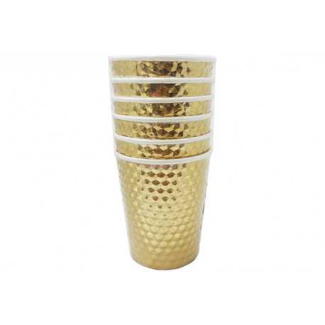 Bicchiere effetto specchio metallizzato oro pz6 Bicchiere effetto specchio metallizzato oro pz6