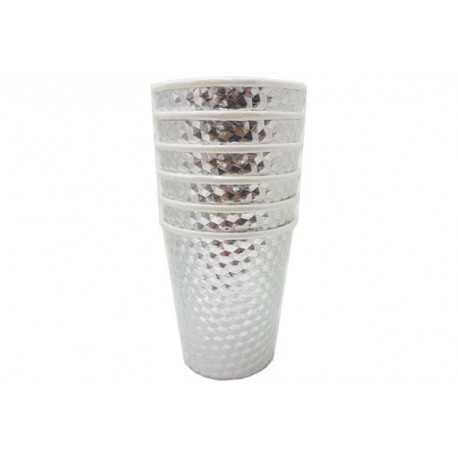Bicchiere effetto specchio metallizzato argento pz6 Bicchiere effetto specchio metallizzato argento pz6