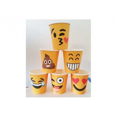 Bicchieri cc 200 - pz 6 Emoticons Smiles Assortiti