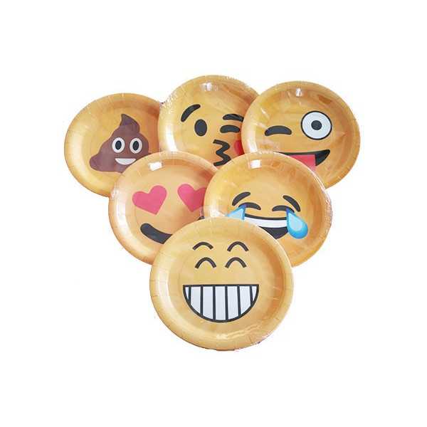 Piatti Frutta 18 cm - pz 6 Emoticons Smiles Assortiti